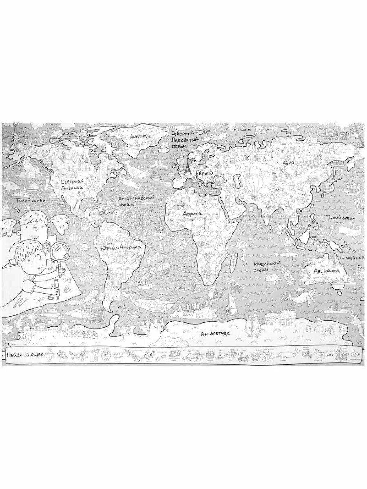 Ослепительный плакат с картой мира