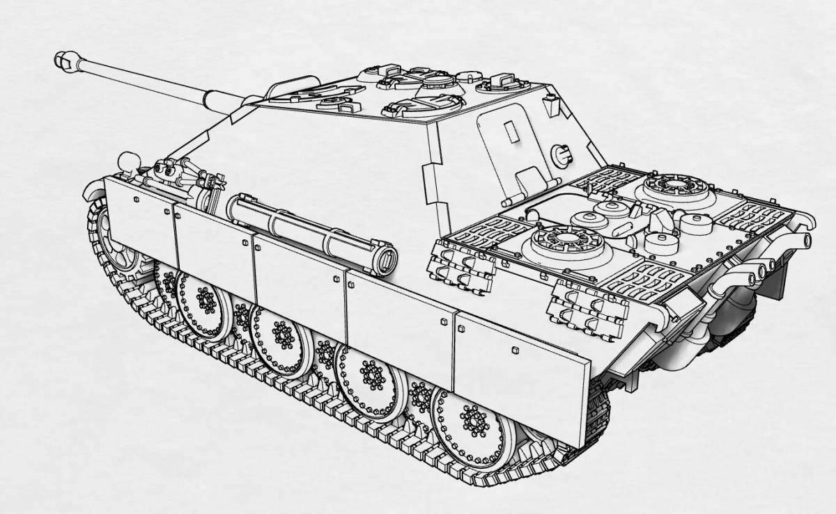 Элегантная раскраска танк леопард 2