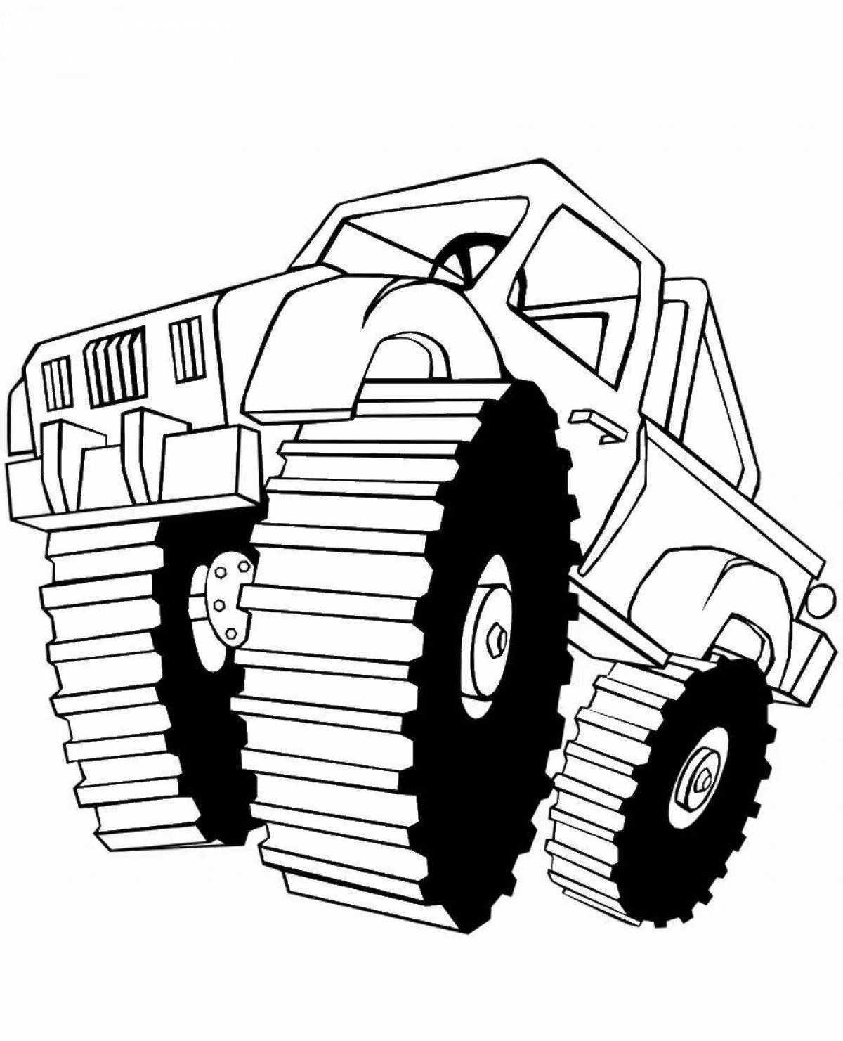 Сказочная раскраска monster truck jeep