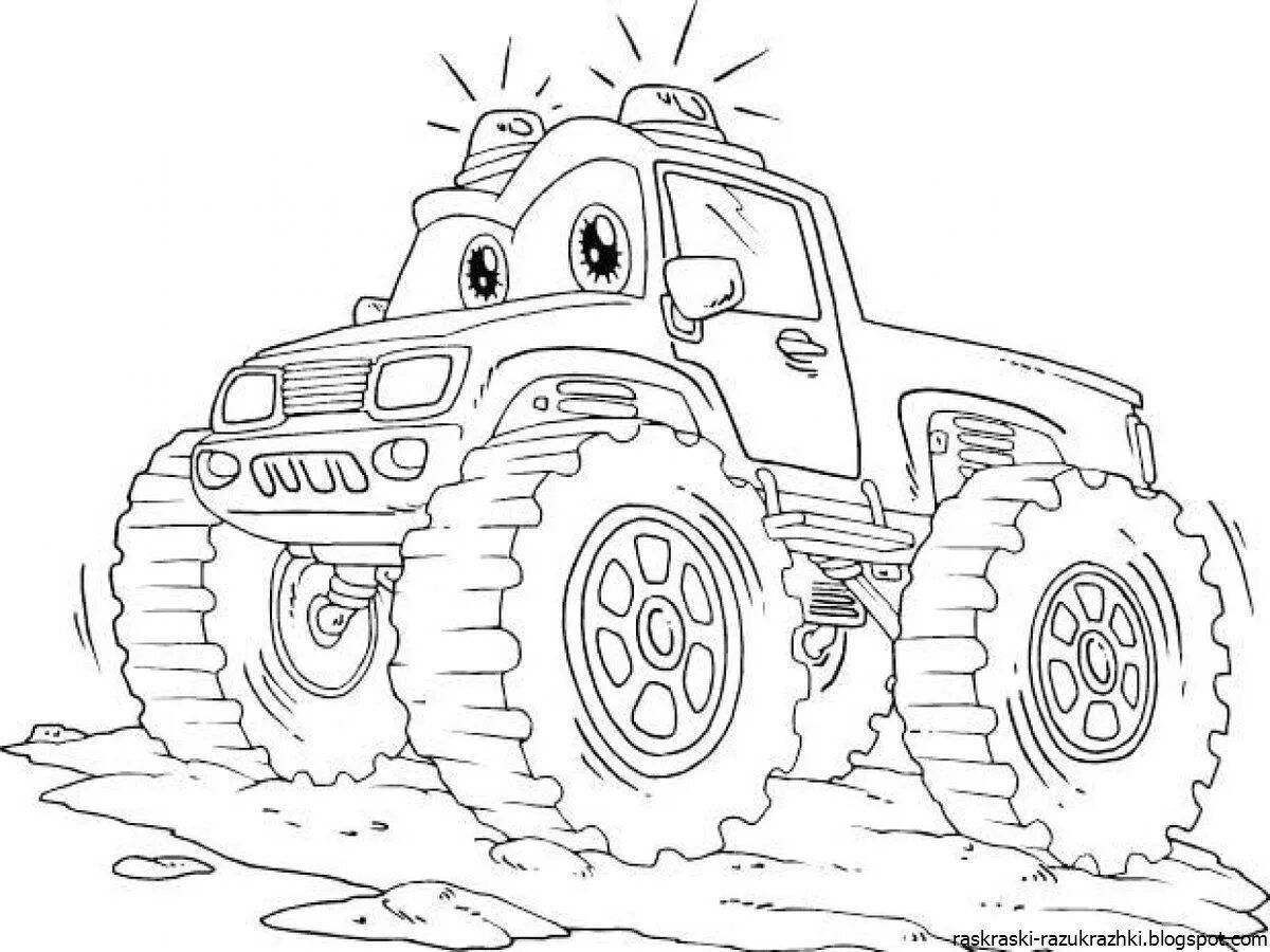 Deluxe coloring monster truck jeep