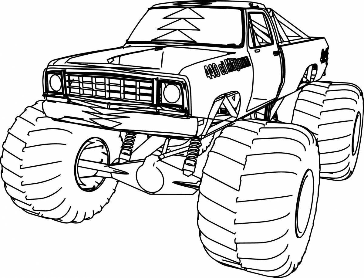 Amazing monster truck jeep coloring book