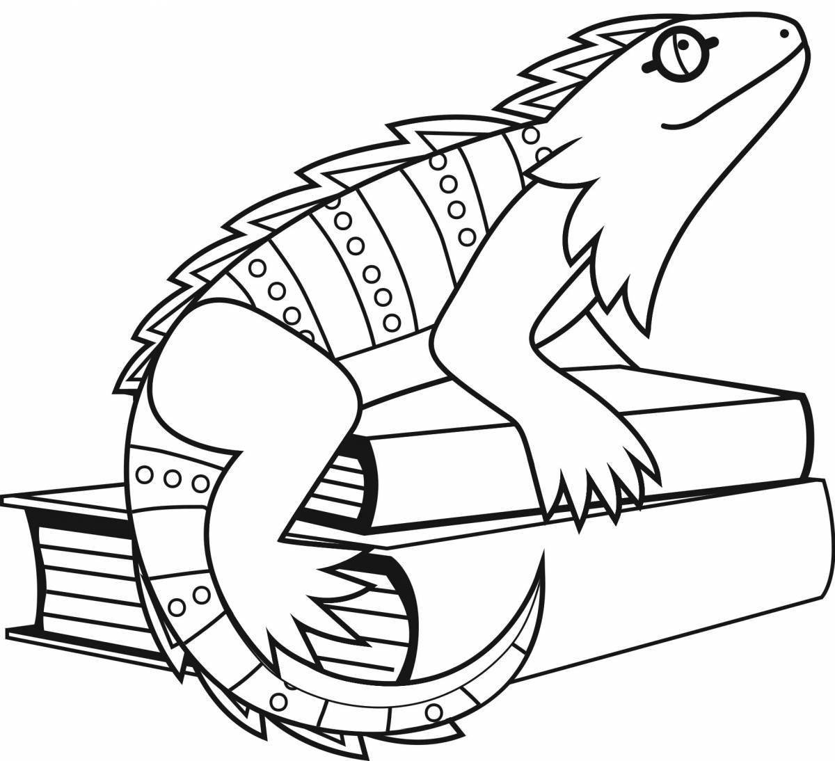 Fabulous iguana coloring book for kids