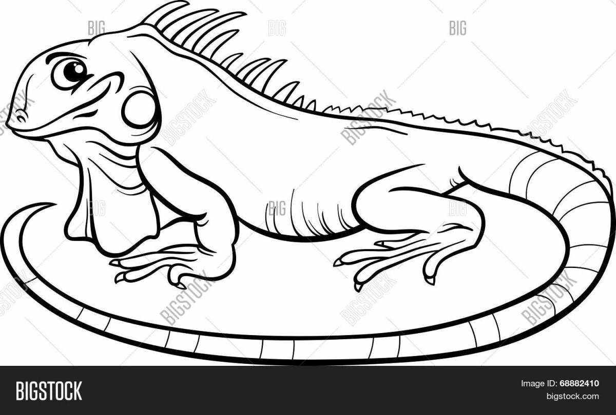 Great iguana coloring book for kids