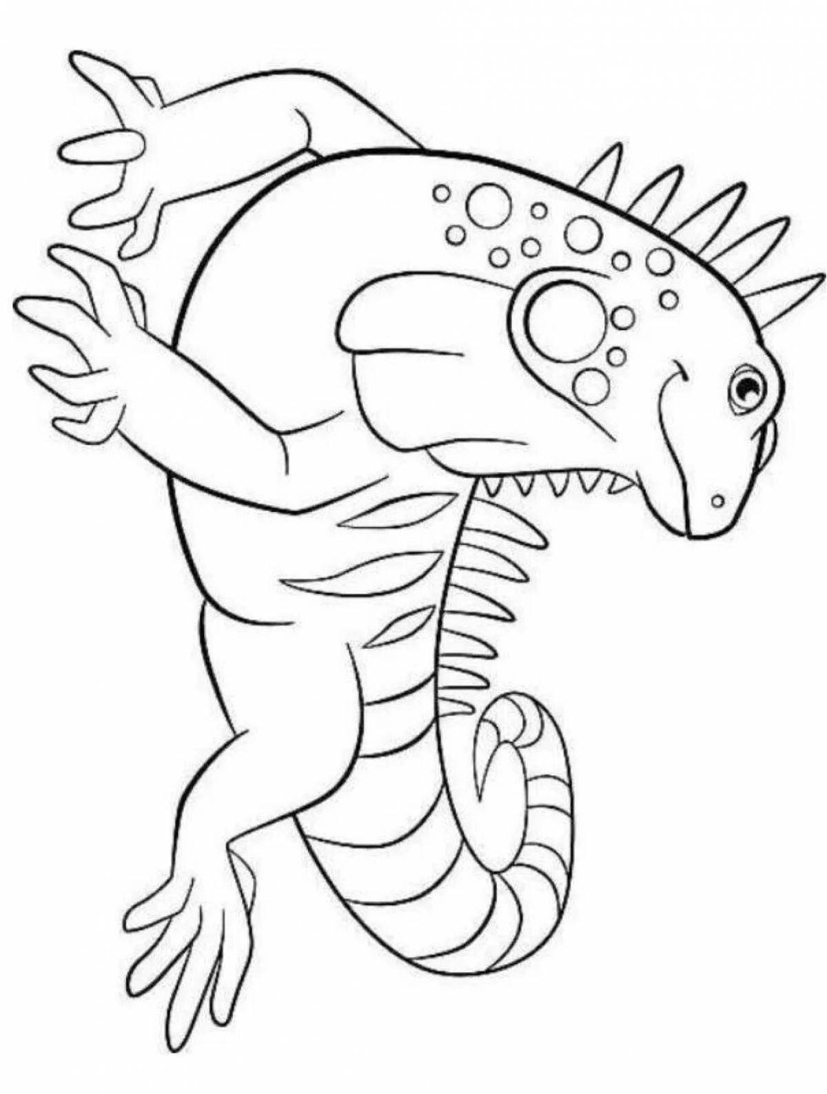 Incredible iguana coloring book for kids