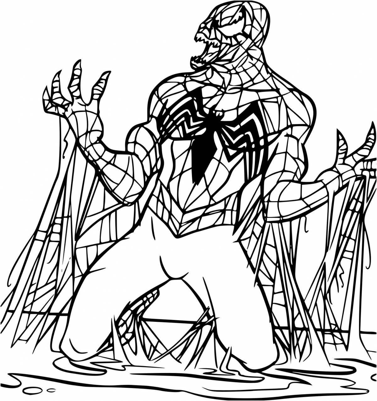 Luminescent coloring spider-man evil