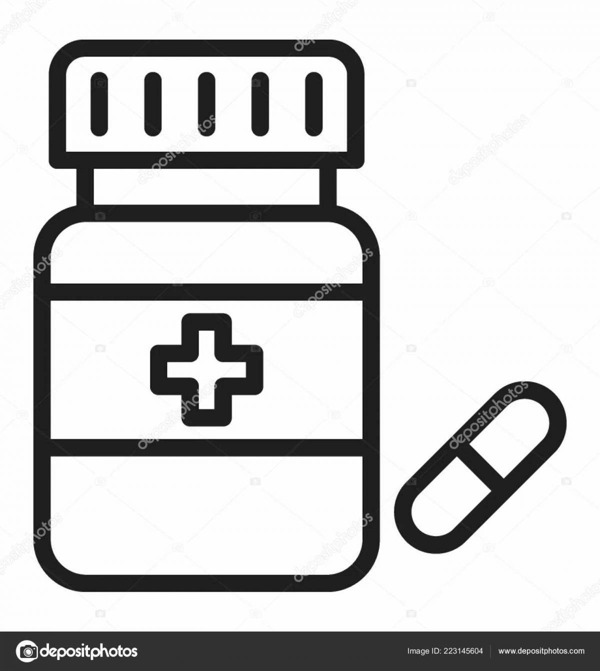 Раскраска привлекательные лекарства