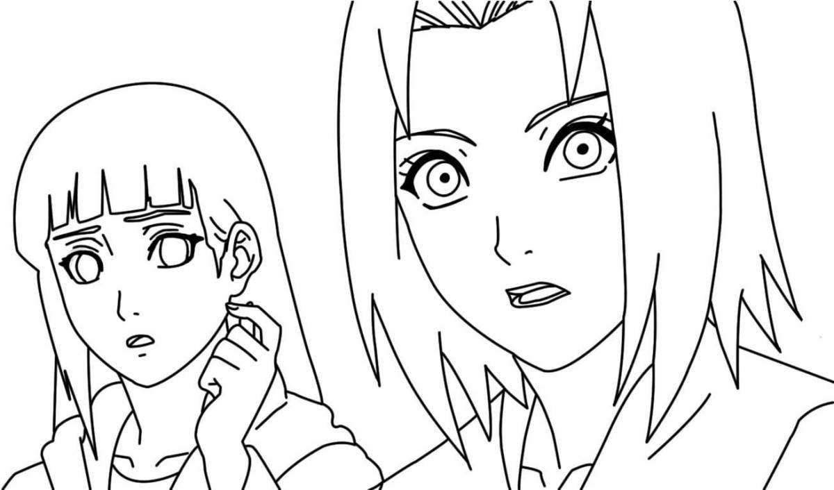 Bright sakura anime naruto coloring page