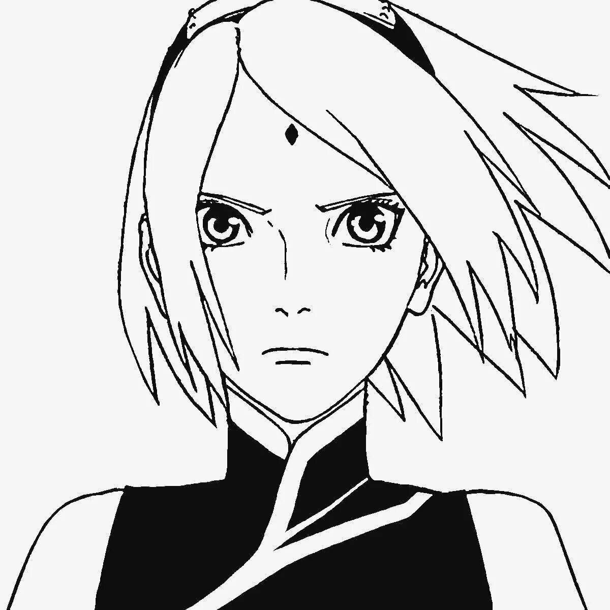 Gorgeous sakura anime naruto coloring page