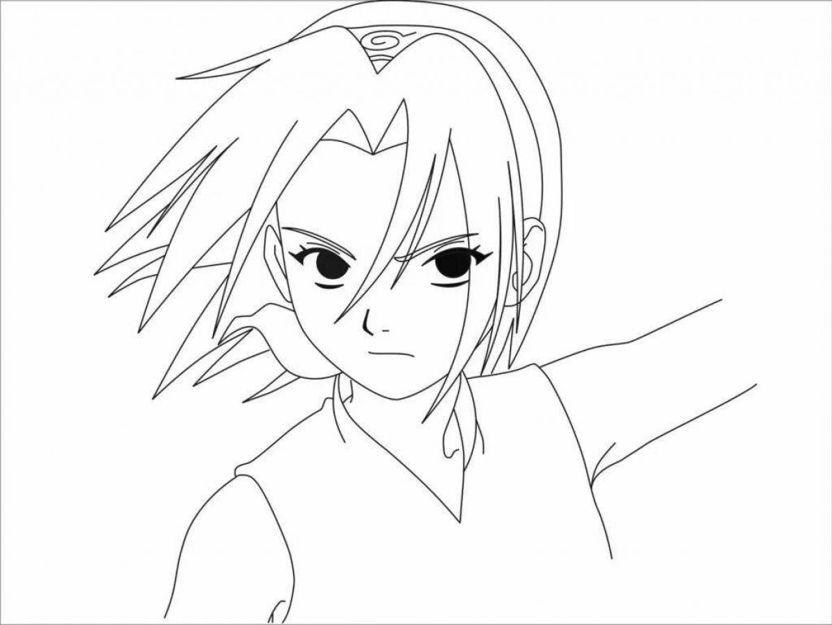 Bewitching sakura anime naruto coloring page