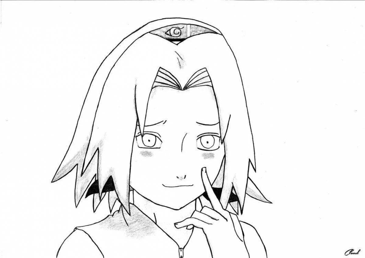 Shiny sakura anime naruto coloring page