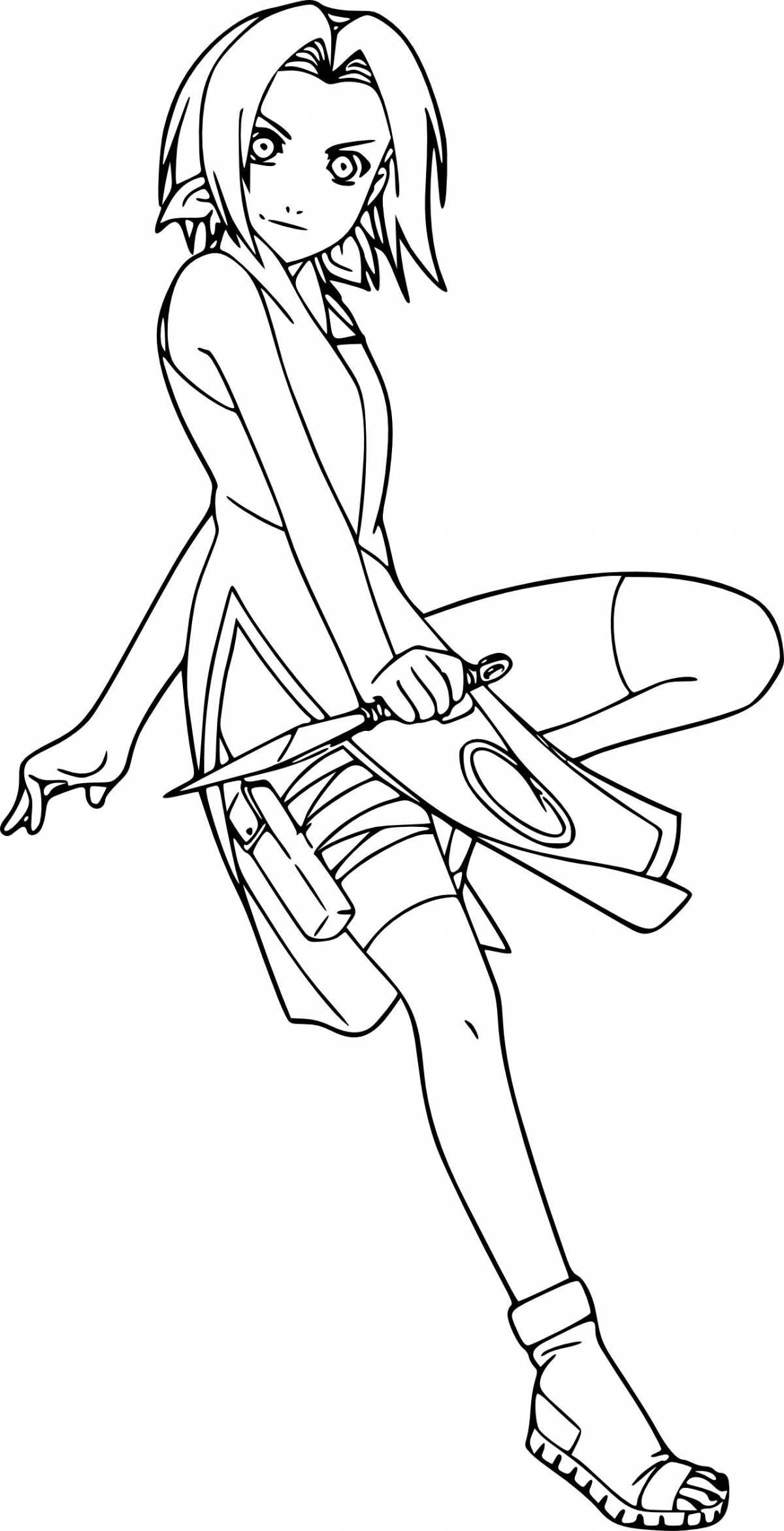 Deceptive sakura anime naruto coloring page