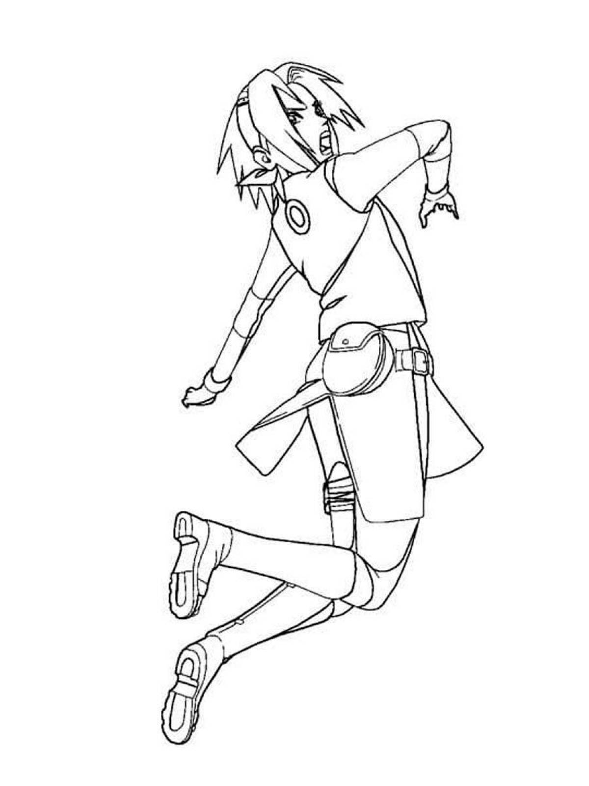 Joyful sakura anime naruto coloring page