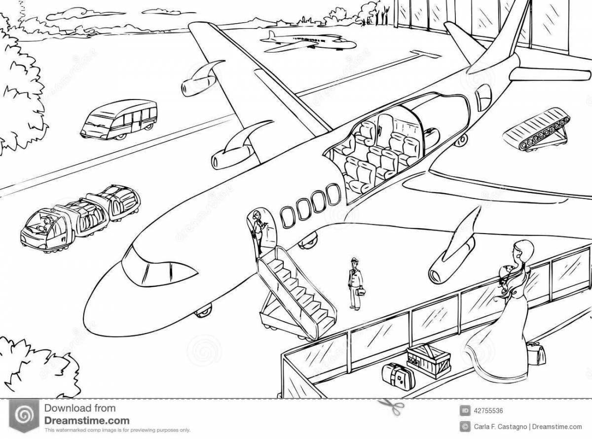 Grand airport with airplanes