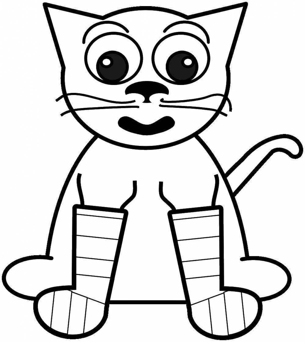 Fluffy kitten coloring page