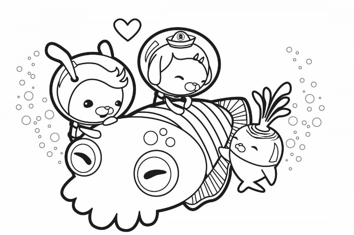 Colorful octonafta coloring page for kids