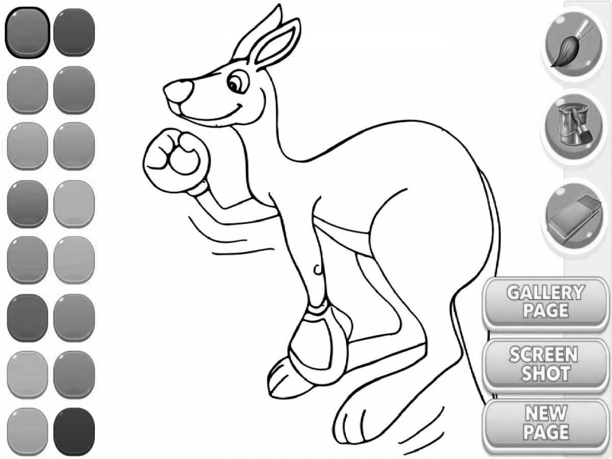 Joyful adopt mi ​​kangaroo coloring page