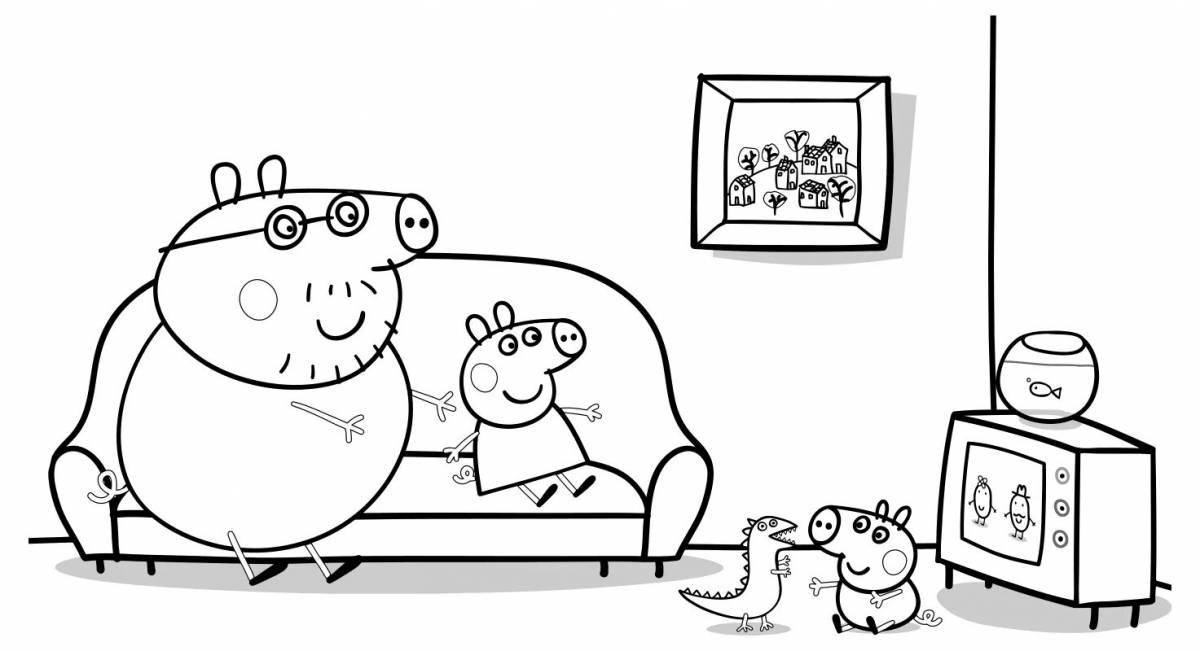 Раскраски Свинка Пеппа познакомят детей с интересными мультяшными историями!