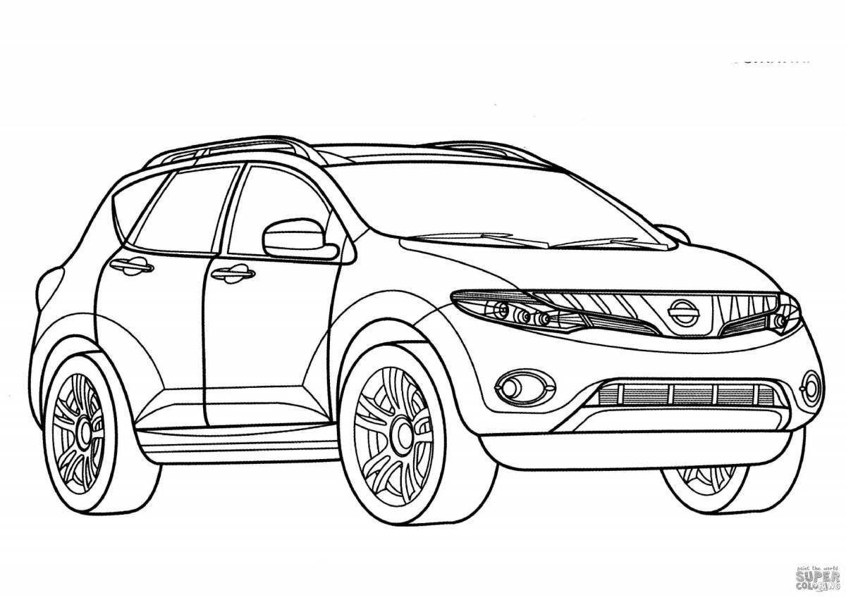 Colorful nissan x trail coloring