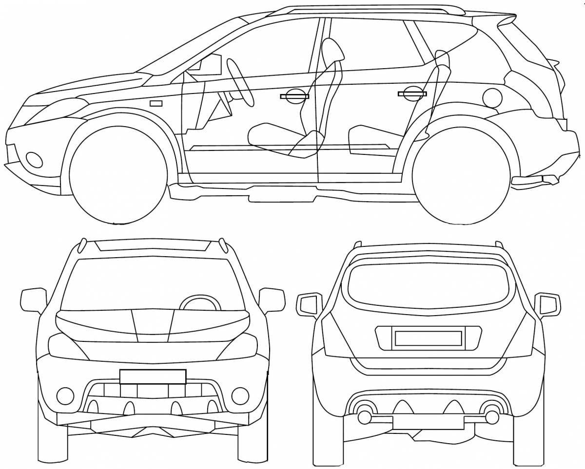 Lovely nissan x trail coloring page