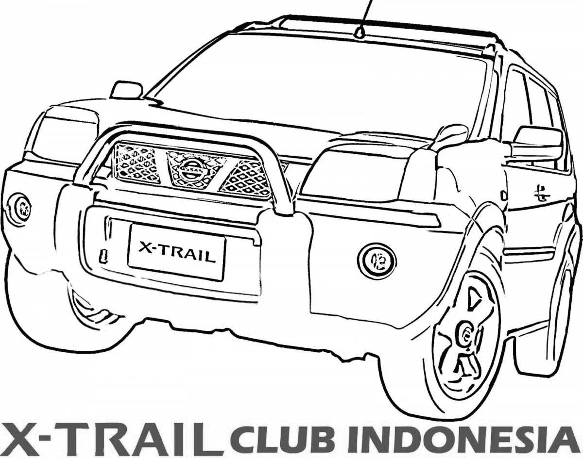 Coloring book sparkling nissan x trail