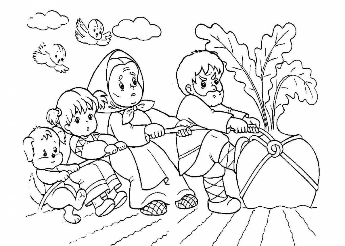 Adorable senior group fairy tale coloring book