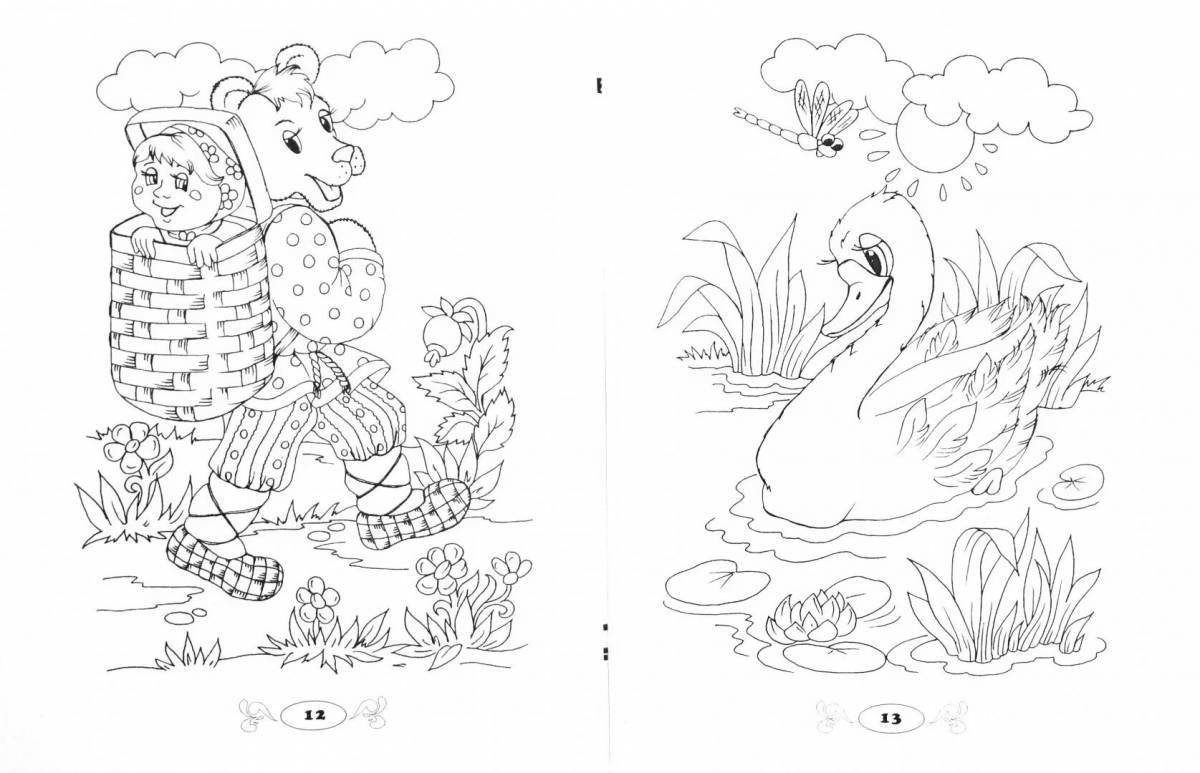 Great coloring book based on fairy tales senior group