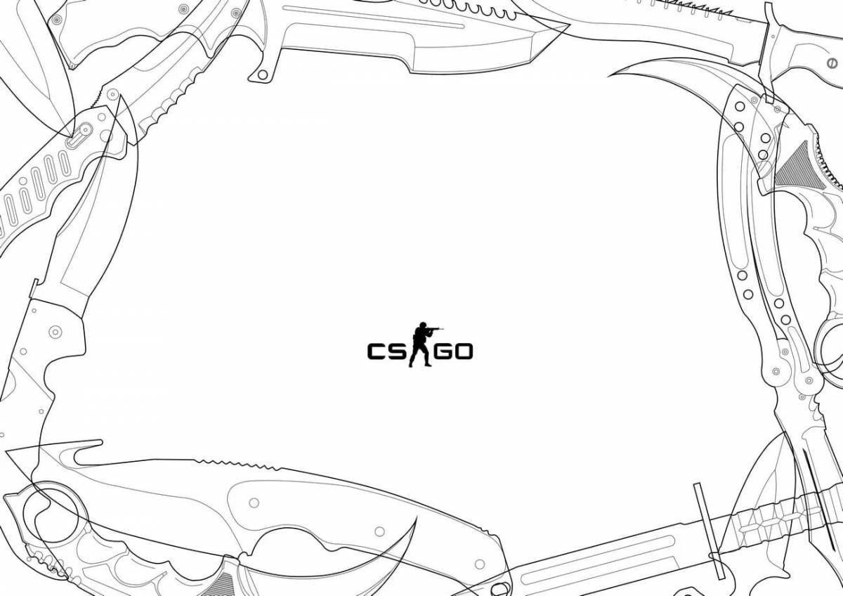 Awesome cs go template coloring page