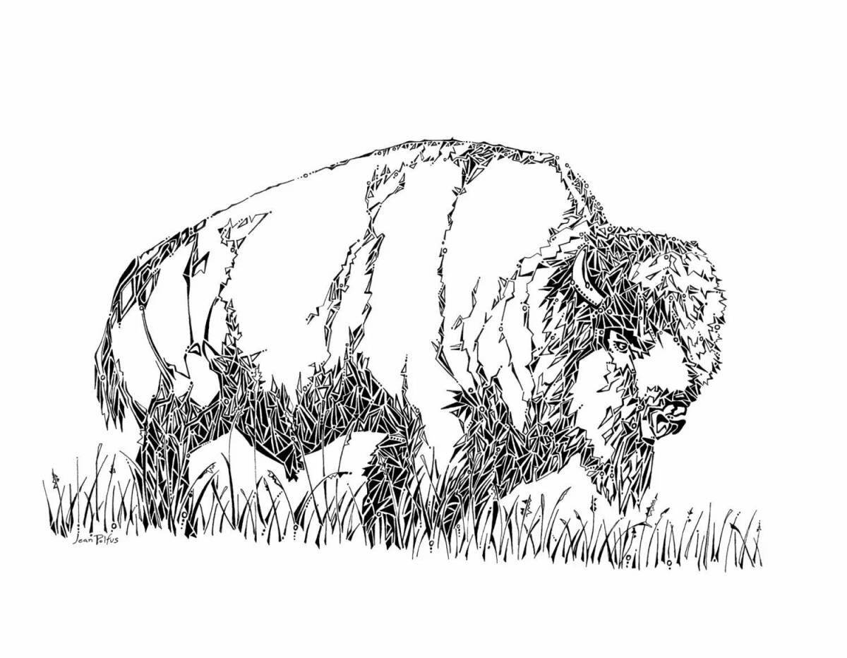 Fat bison coloring page