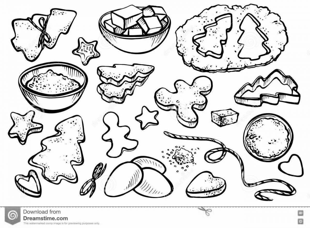 Coloring page holiday gingerbread