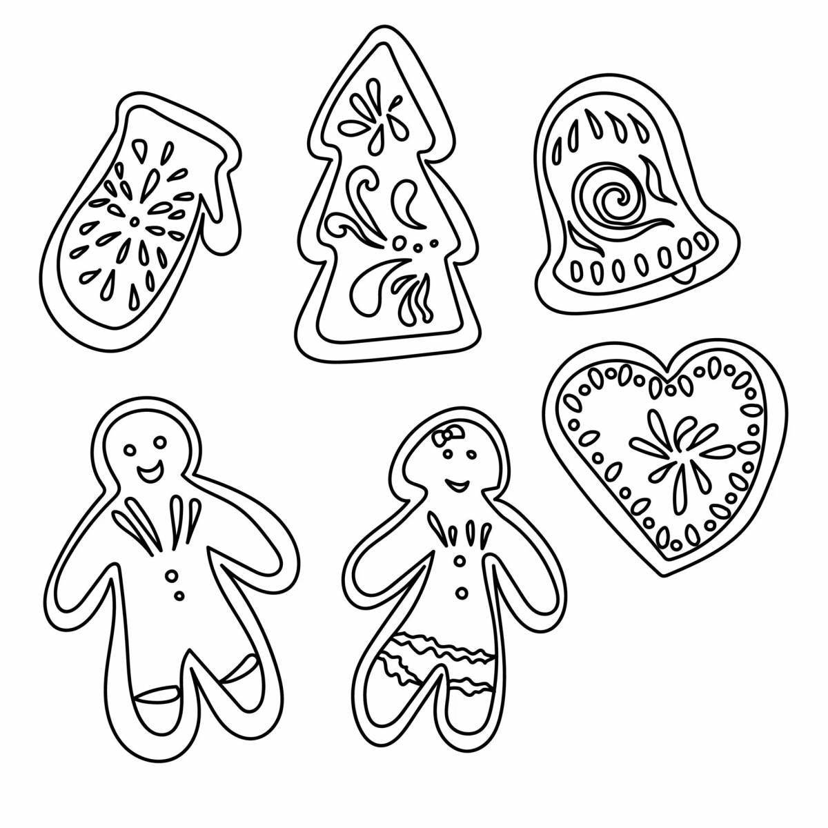 Tempting gingerbread coloring page