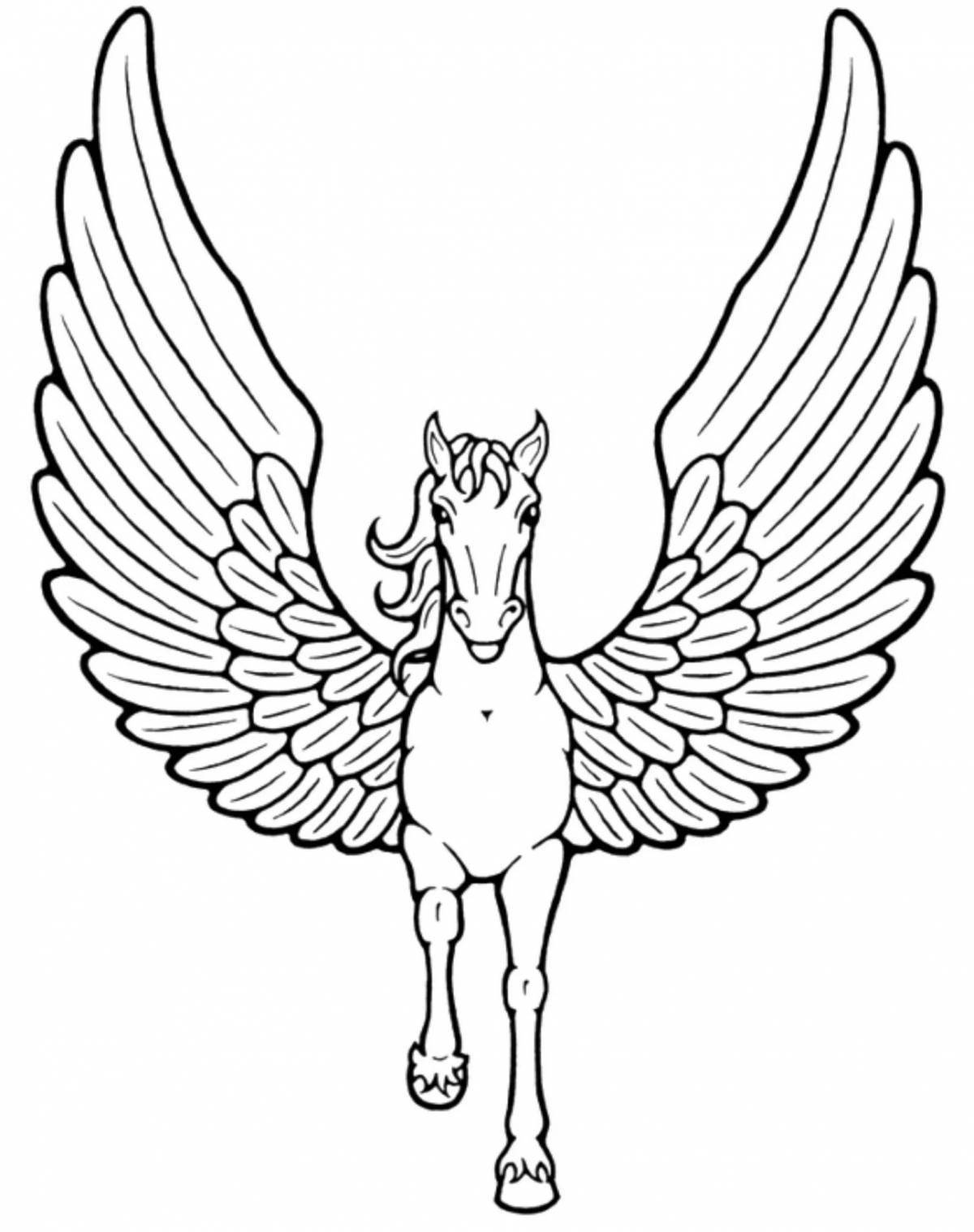 Radiant coloring page pegasi and unicorns