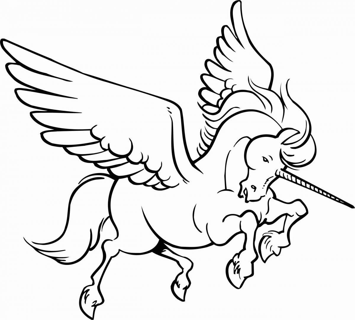 Great pegasus and unicorn coloring book