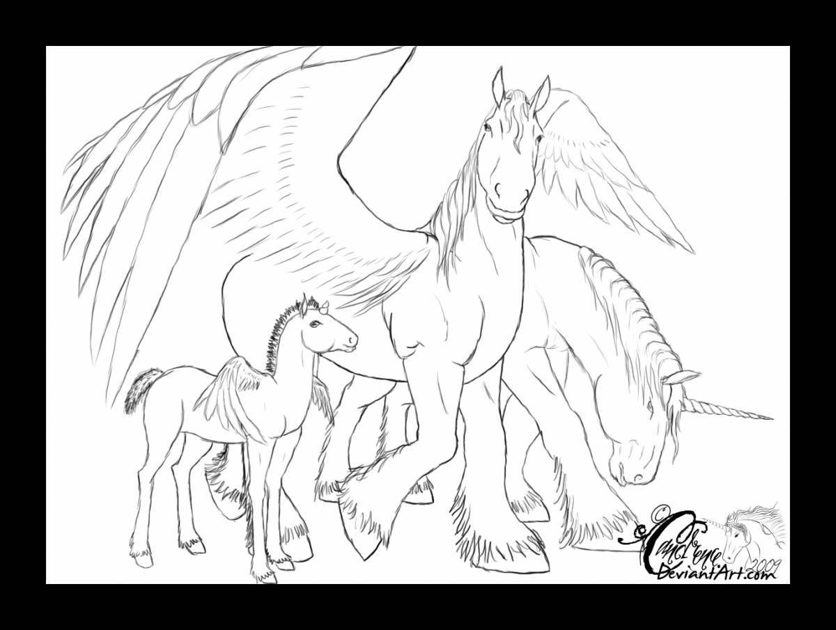 Pegasus and unicorns glitter coloring book