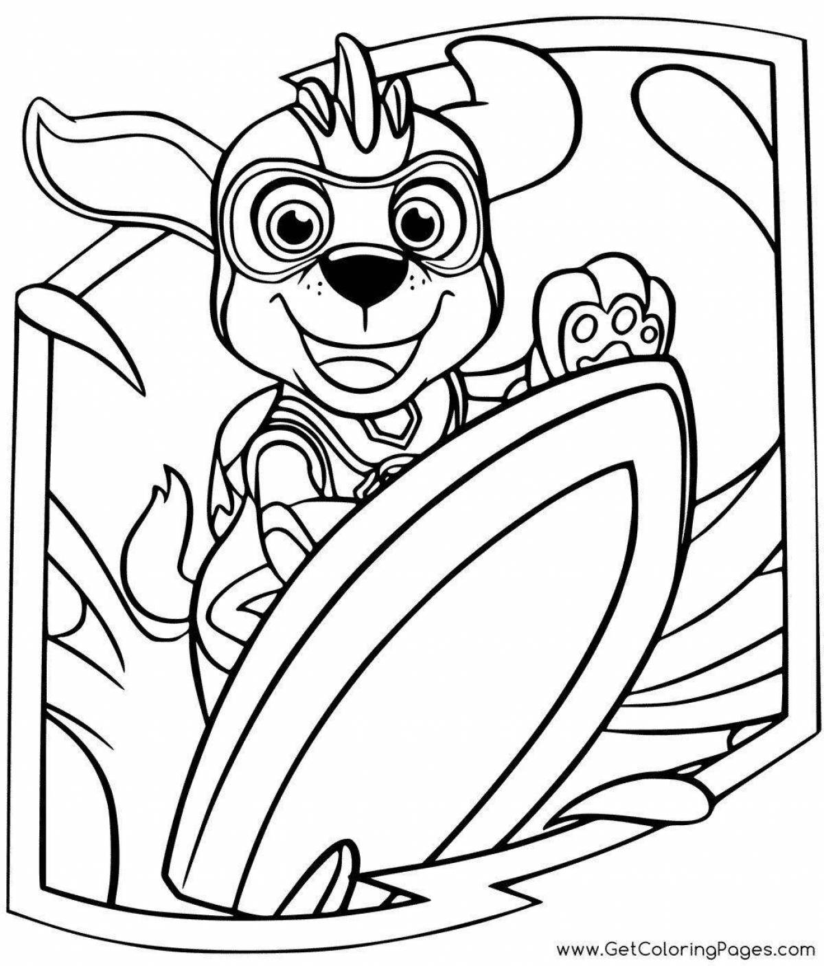 Colorful coloring page paw patrol super puppies