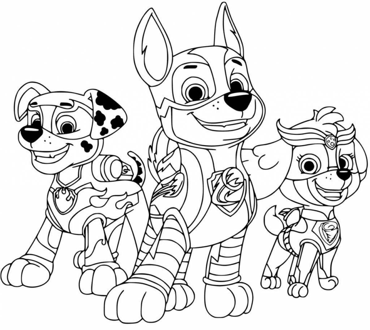 Photo Bright coloring paw patrol super puppies
