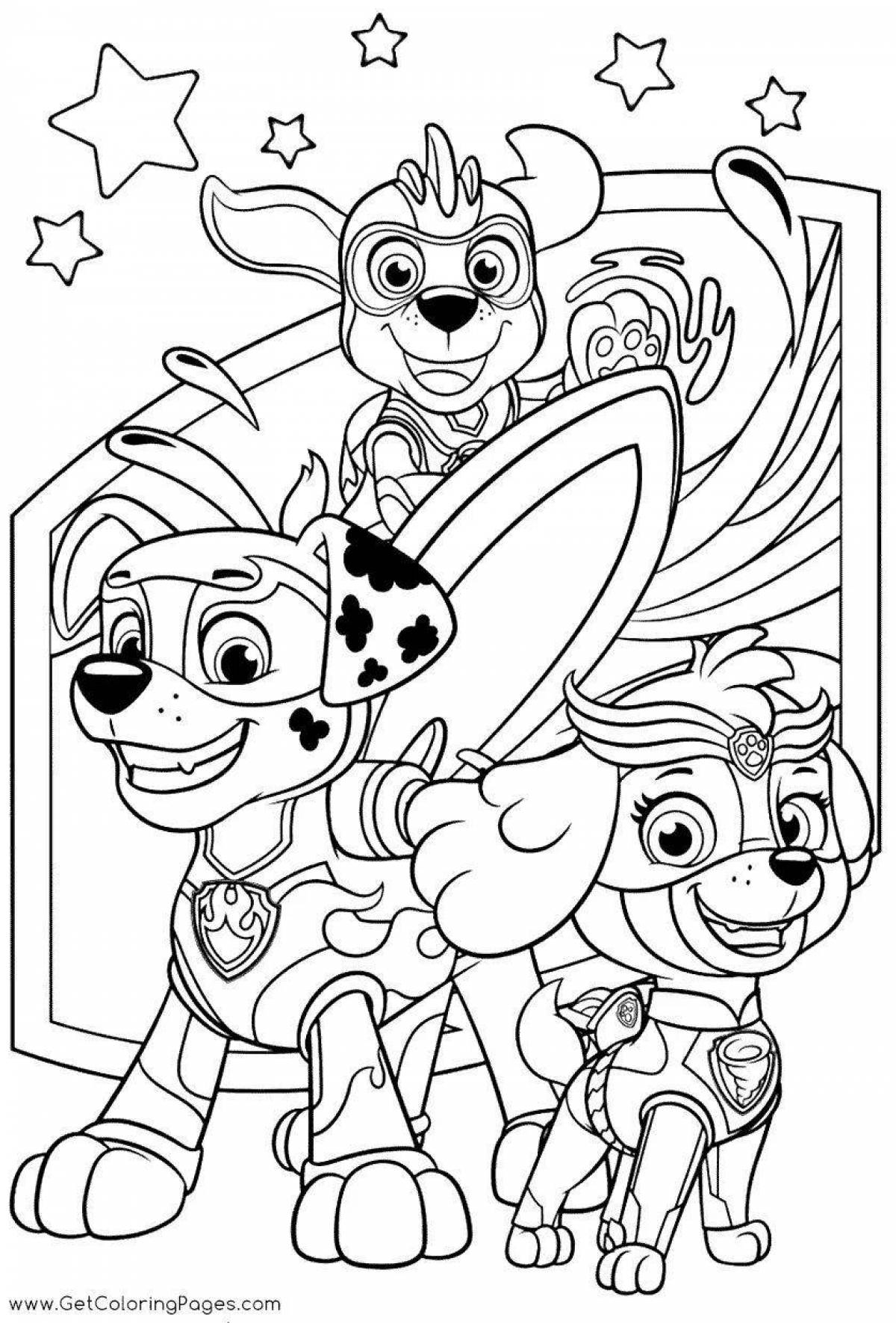 Dynamic coloring paw patrol super puppies