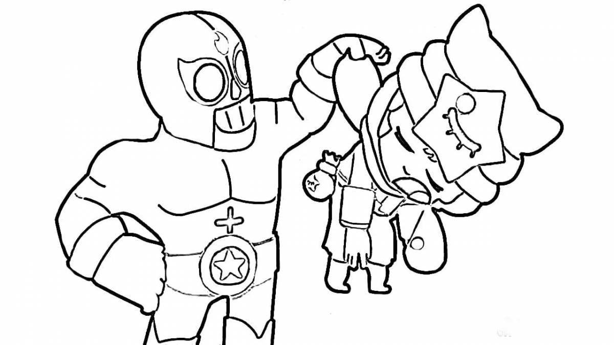 Sandy from brawl stars funny coloring book