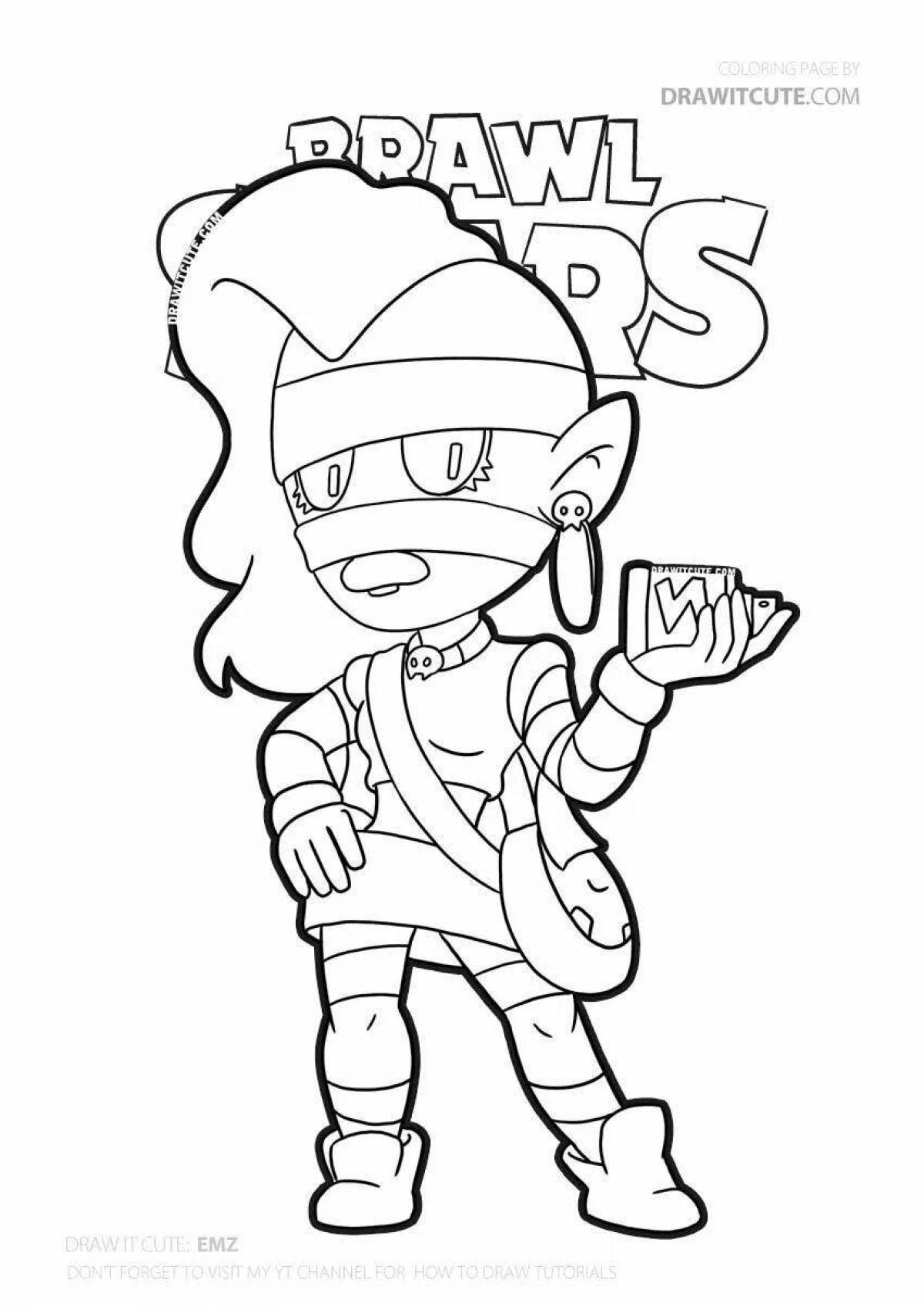 Playful coloring of sandy from brawl stars