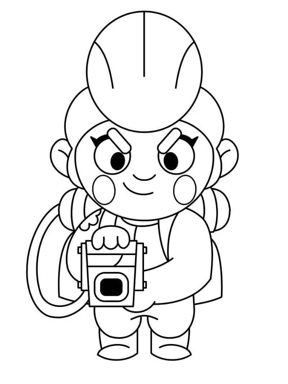 Sandy from brawl stars nice coloring book