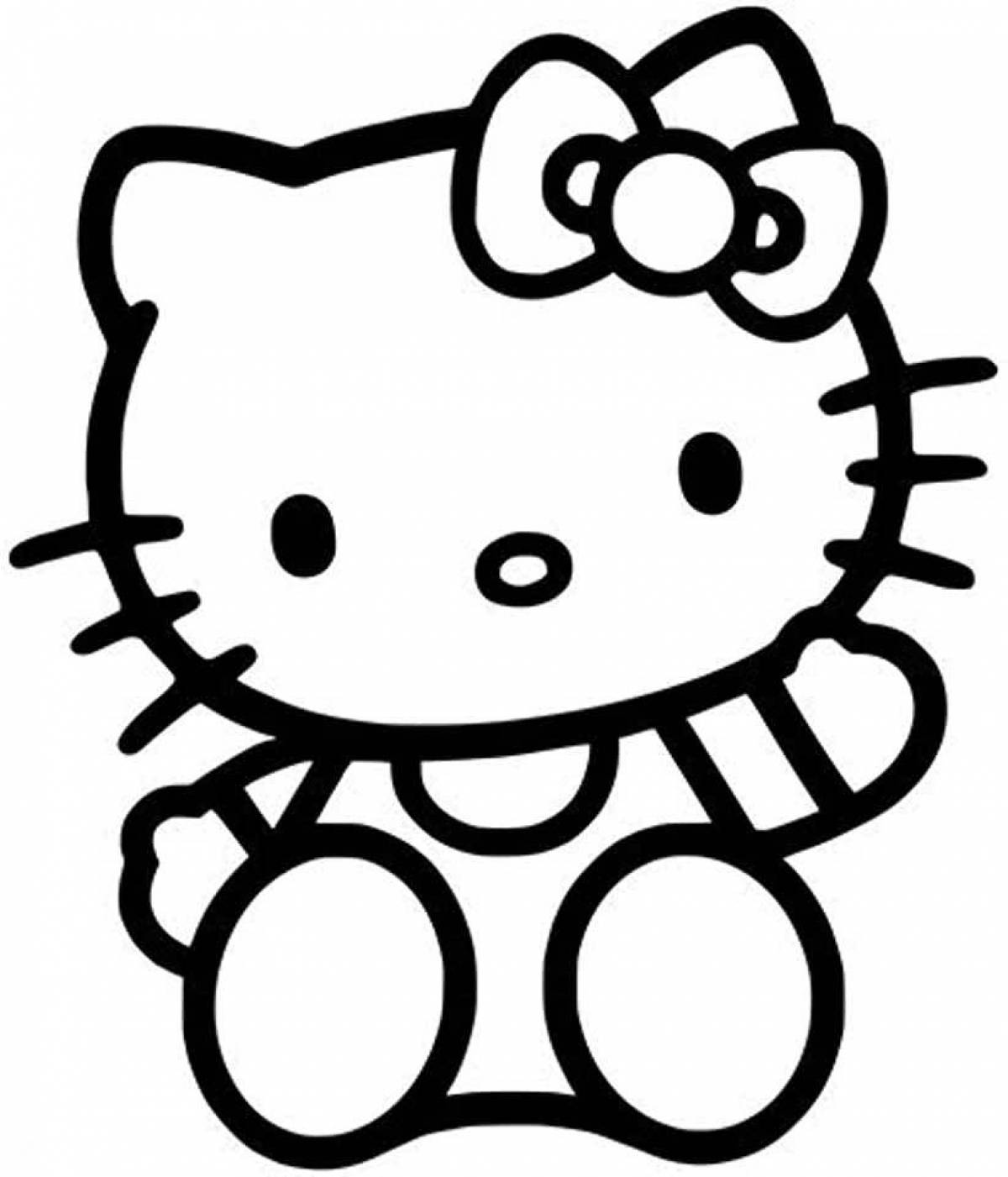 Coloring hello kitty with a heart