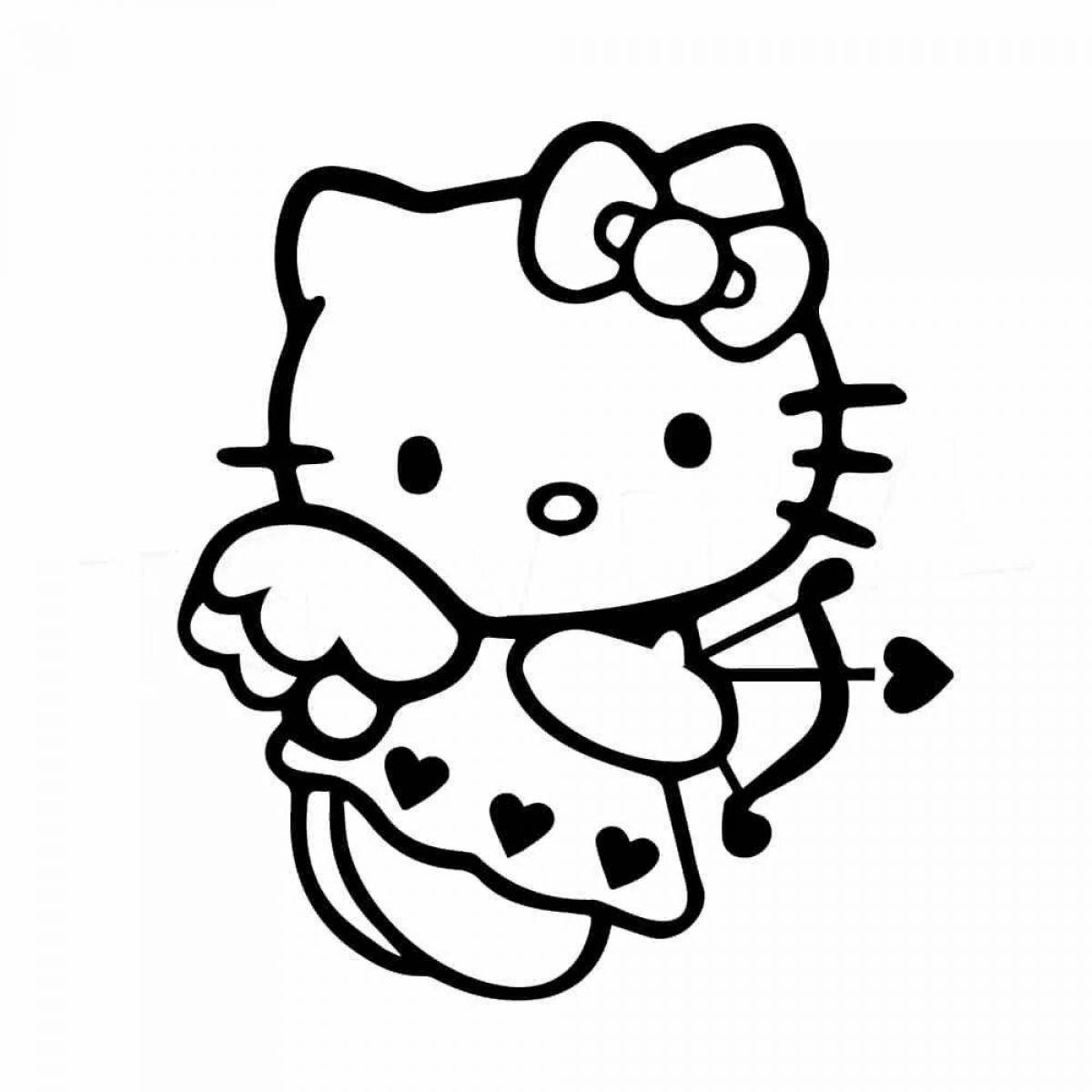 Exquisite coloring hello kitty with heart