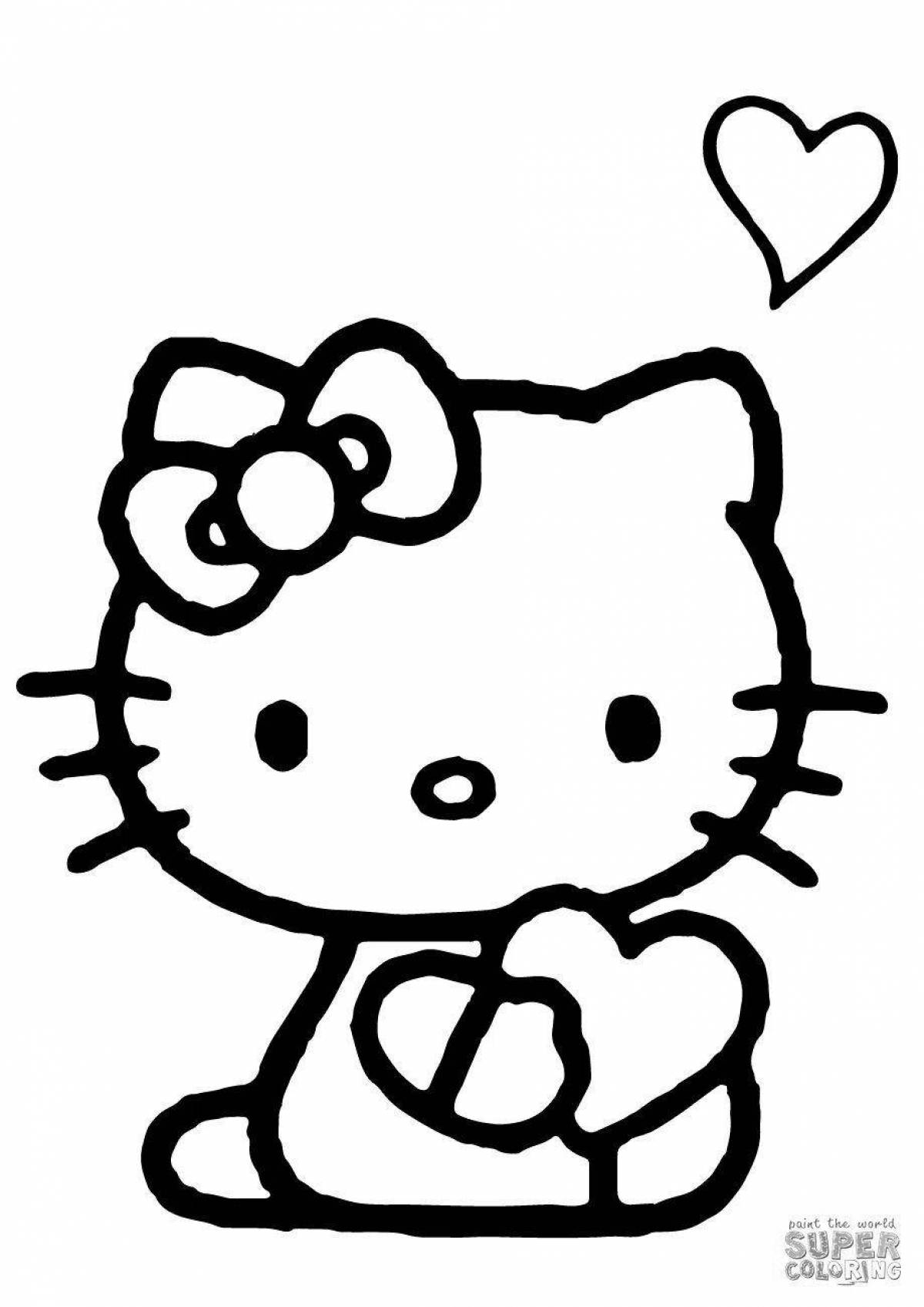 Incredible hello kitty coloring book with heart