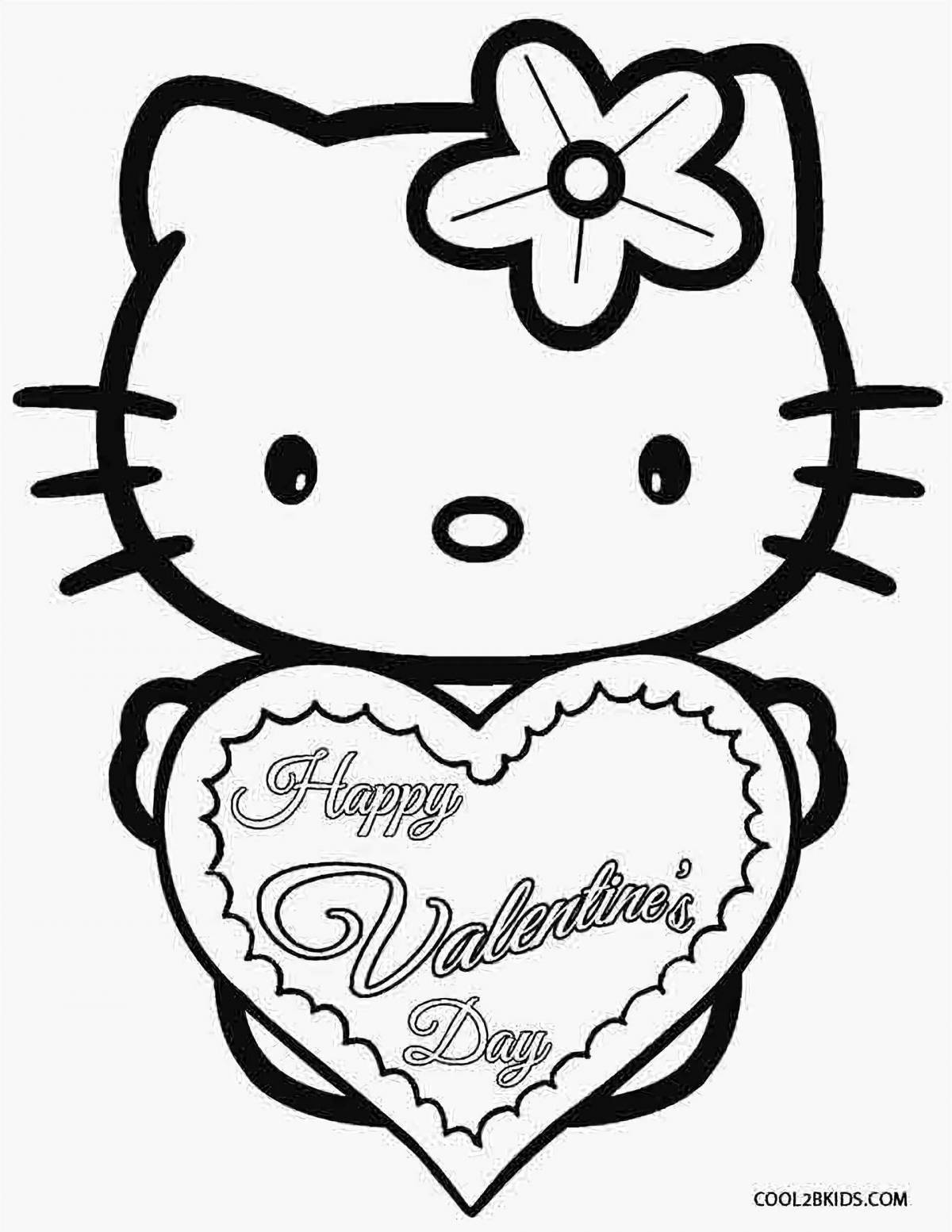 Fun coloring hello kitty with heart