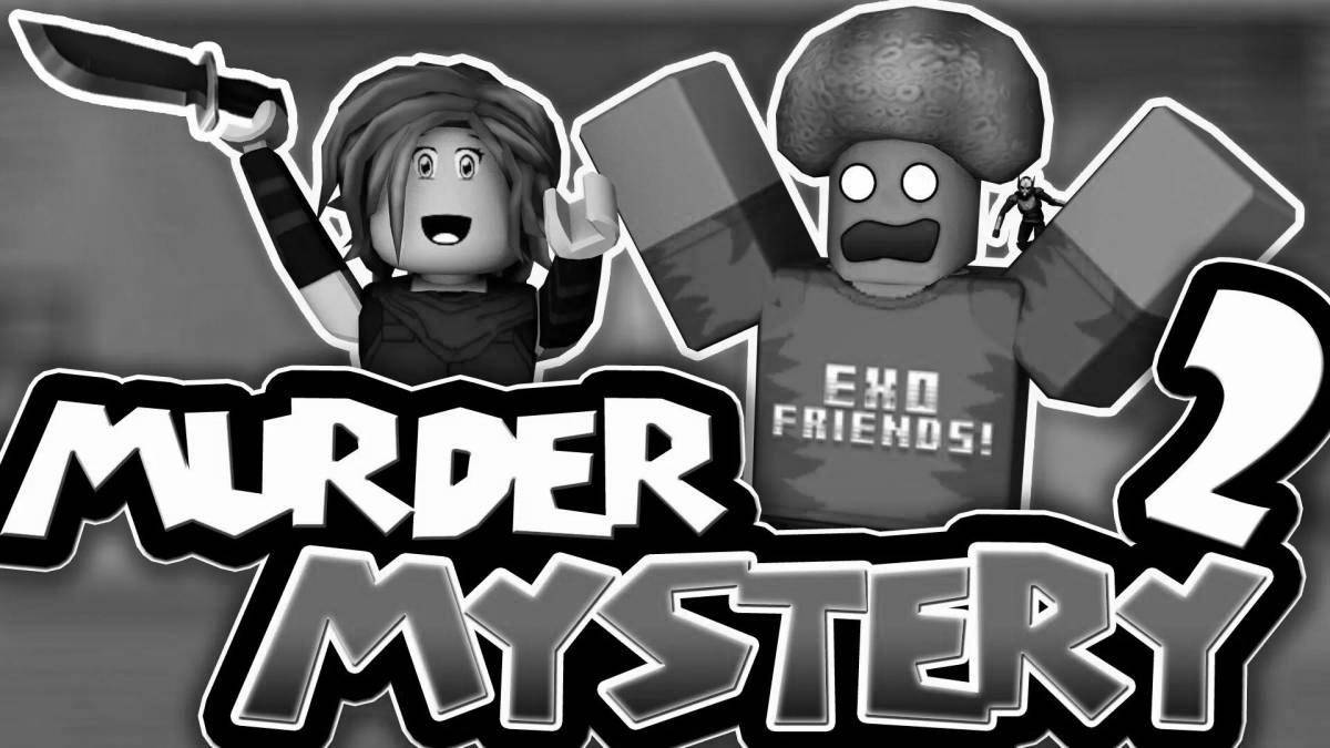 Очаровательная страница раскраски roblox marder mystery 2