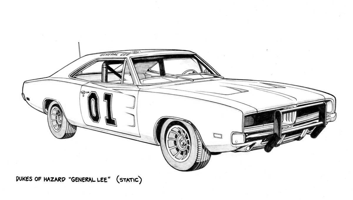 Majestic coloring page dodge charger from afterburner