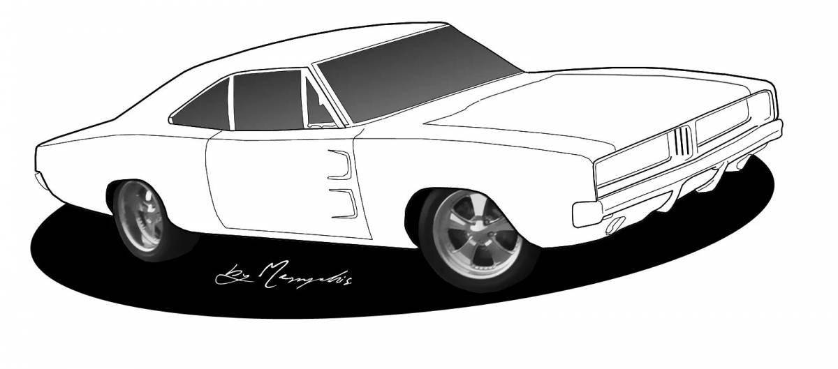 Radiant coloring page dodge charger from afterburner