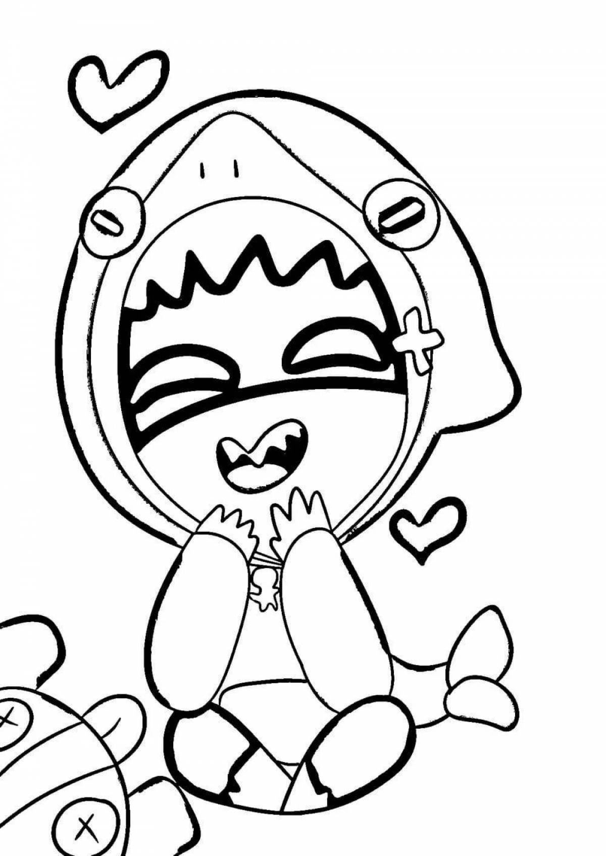 Playful coloring shark leon bravo stars