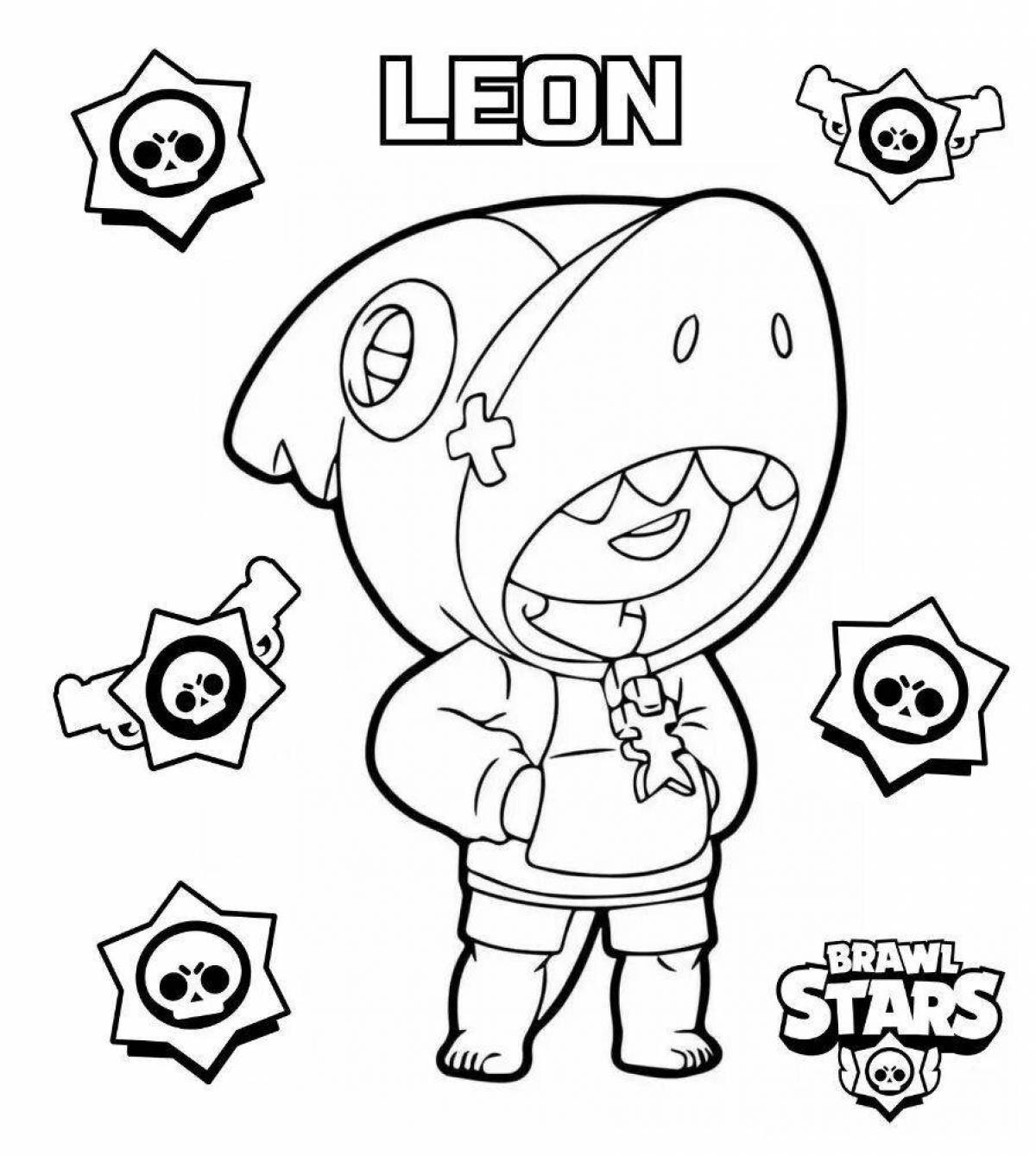 Animated coloring shark leon bravo stars