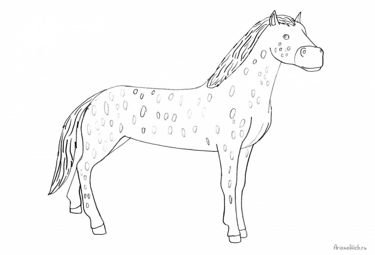 Dazzling horse coloring grazing