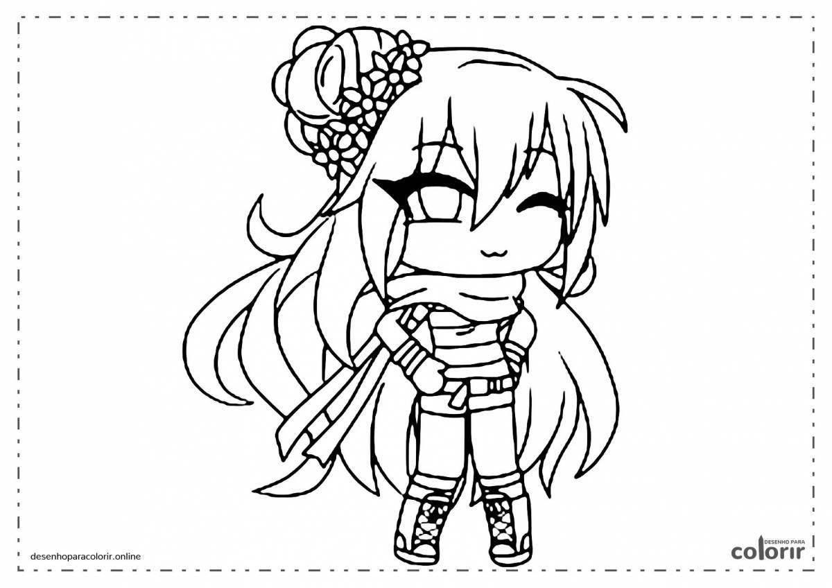 Lovely gacha life coloring page